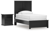 Best Deals Furniture - Ashley Furniture - Maribel Twin Panel Bed and Nightstand - Twin Panel Bed and Nightstand - B138B84