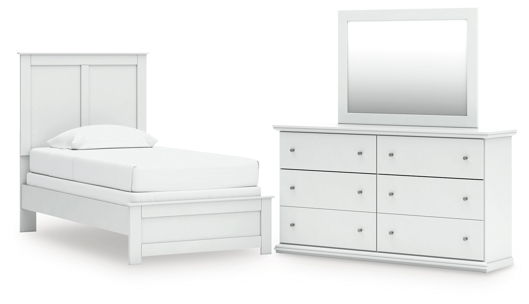 Best Deals Furniture - Ashley Furniture - Bostwick Shoals Twin Panel Bed, Dresser and Mirror - Twin Panel Bed, Dresser and Mirror - B139B70