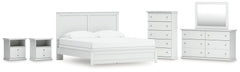 Best Deals Furniture - Ashley Furniture - Bostwick Shoals King Panel Bed, Dresser, Mirror, Chest and 2 Nightstands - King Panel Bed, Dresser, Mirror, Chest and 2 Nightstands - B139B53