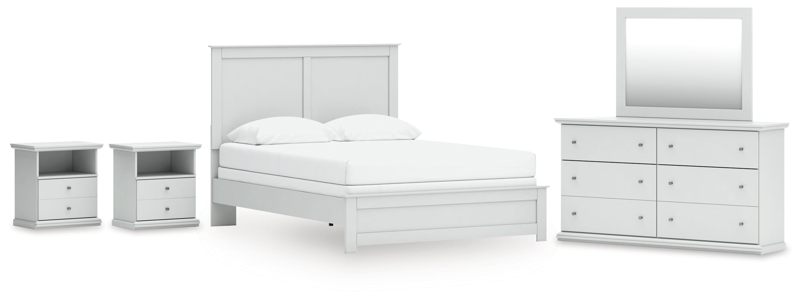 Best Deals Furniture - Ashley Furniture - Bostwick Shoals Queen Panel Bed, Dresser, Mirror and 2 Nightstands - Queen Panel Bed, Dresser, Mirror and 2 Nightstands - B139B50