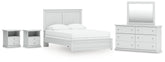Best Deals Furniture - Ashley Furniture - Bostwick Shoals Queen Panel Bed, Dresser, Mirror and 2 Nightstands - Queen Panel Bed, Dresser, Mirror and 2 Nightstands - B139B50