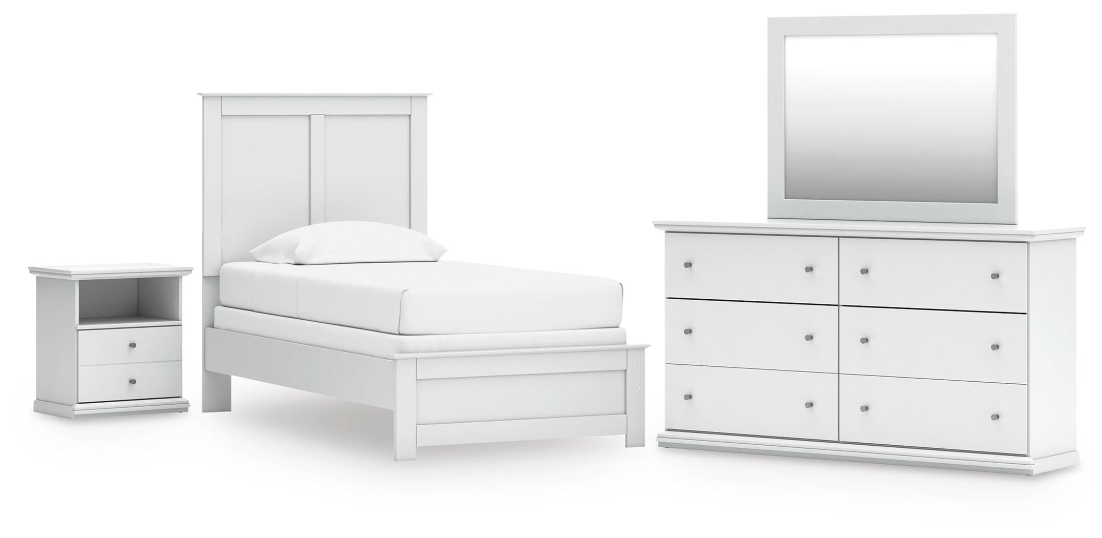 Best Deals Furniture - Ashley Furniture - Bostwick Shoals Twin Panel Bed, Dresser, Mirror and Nightstand - Twin Panel Bed, Dresser, Mirror and Nightstand - B139B60