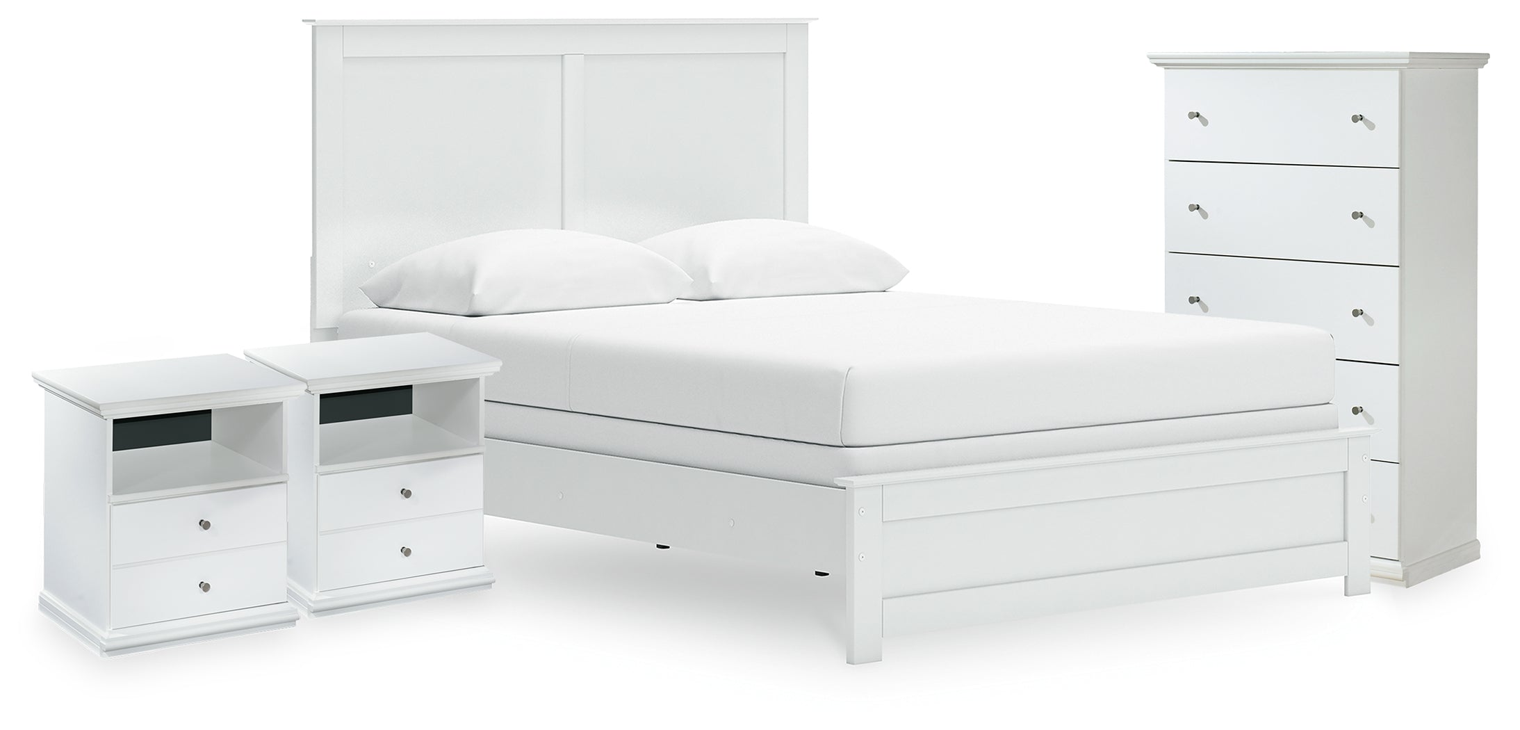 Best Deals Furniture - Ashley Furniture - Bostwick Shoals Queen Panel Bed, Chest and 2 Nightstands - Queen Panel Bed, Chest and 2 Nightstands - B139B59