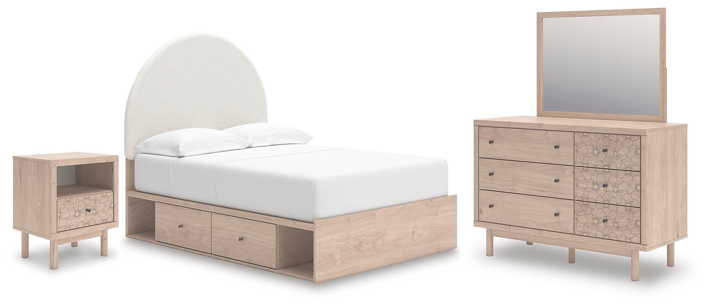 Best Deals Furniture - Ashley Furniture - Arloster Full Panel Storage Bed, Dresser, Mirror and Nightstand - Full Panel Storage Bed, Dresser, Mirror and Nightstand - PCB1566B17
