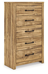 Best Deals Furniture - Ashley Furniture - Maystonna Chest of Drawers - Five Drawer Chest / Brown - PCB1580-46