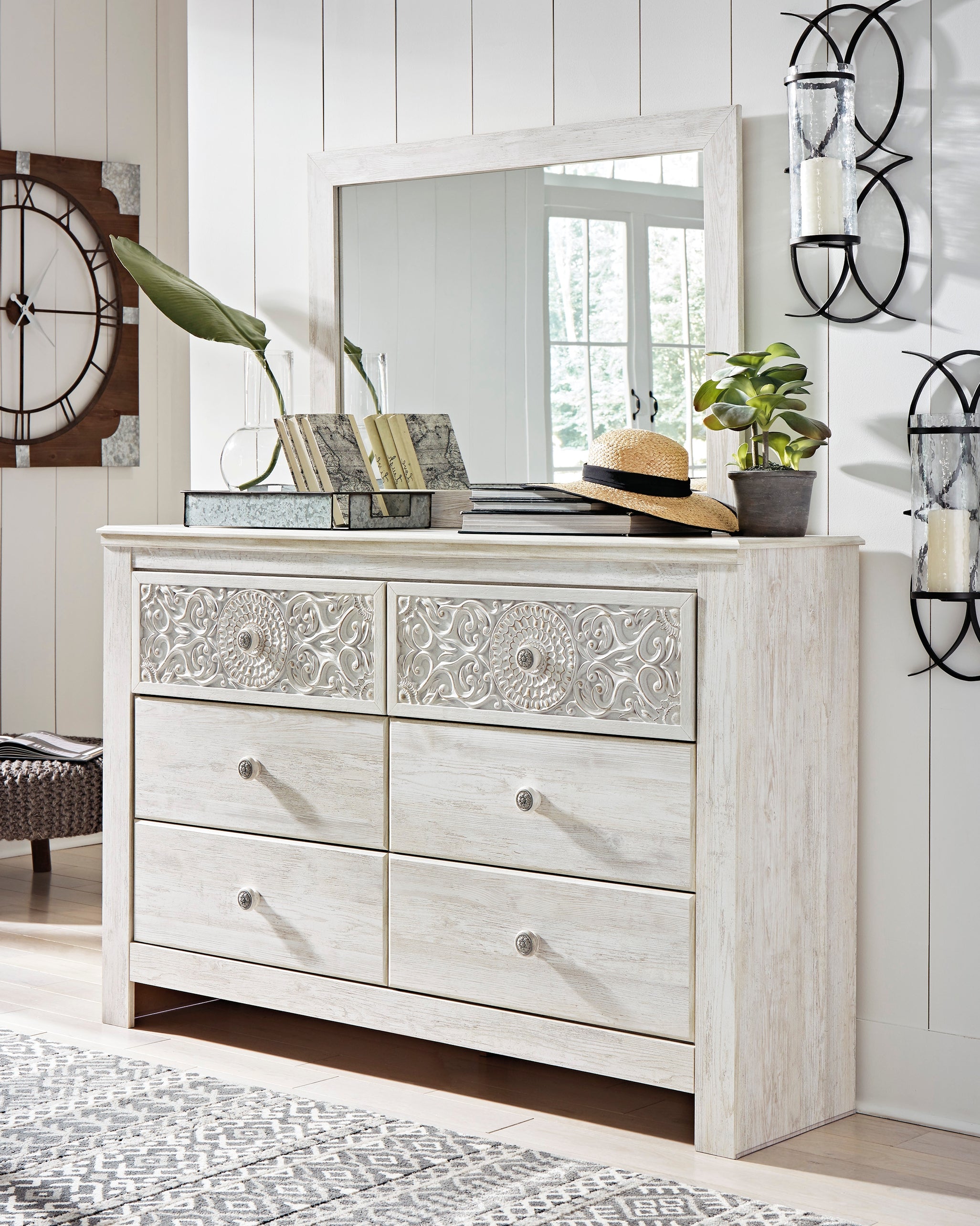 Best Deals Furniture - Ashley Furniture - Paxberry Dresser and Mirror - Dresser and Mirror - B181B8