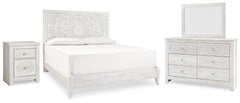 Best Deals Furniture - Ashley Furniture - Paxberry King Panel Bed, Dresser, Mirror and Nightstand - King Panel Bed, Dresser, Mirror and Nightstand - B181B33
