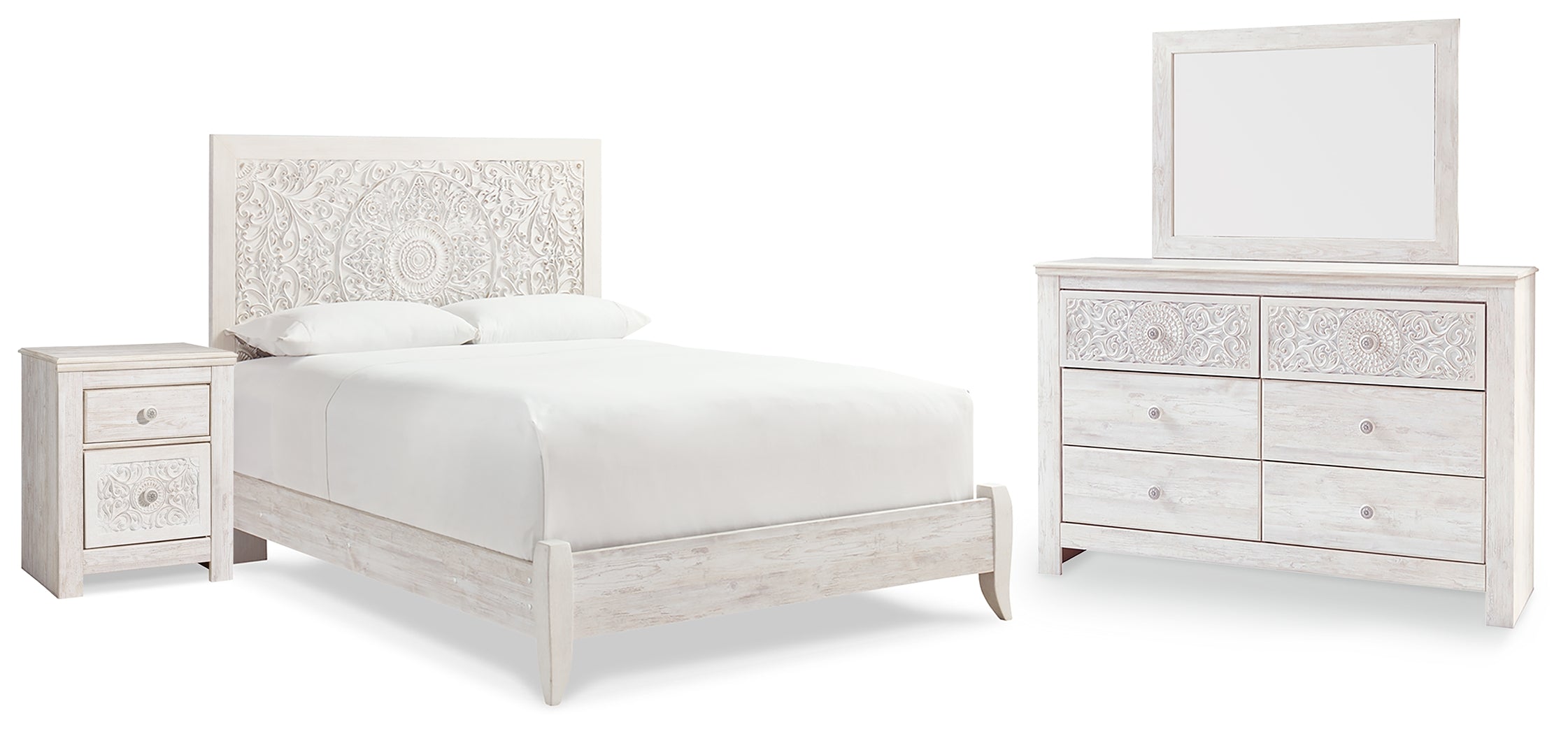 Best Deals Furniture - Ashley Furniture - Paxberry Queen Panel Bed, Dresser, Mirror and Nightstand - Queen Panel Bed, Dresser, Mirror and Nightstand - B181B16