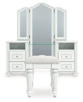 Best Deals Furniture - Ashley Furniture - Kozlani Vanity, Mirror and Stool - Vanity, Mirror and Stool - PCB1819B11