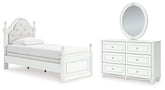 Best Deals Furniture - Ashley Furniture - Kozlani Twin Upholstered Panel Bed, Dresser and Mirror - Twin Upholstered Panel Bed, Dresser and Mirror - PCB1819B14
