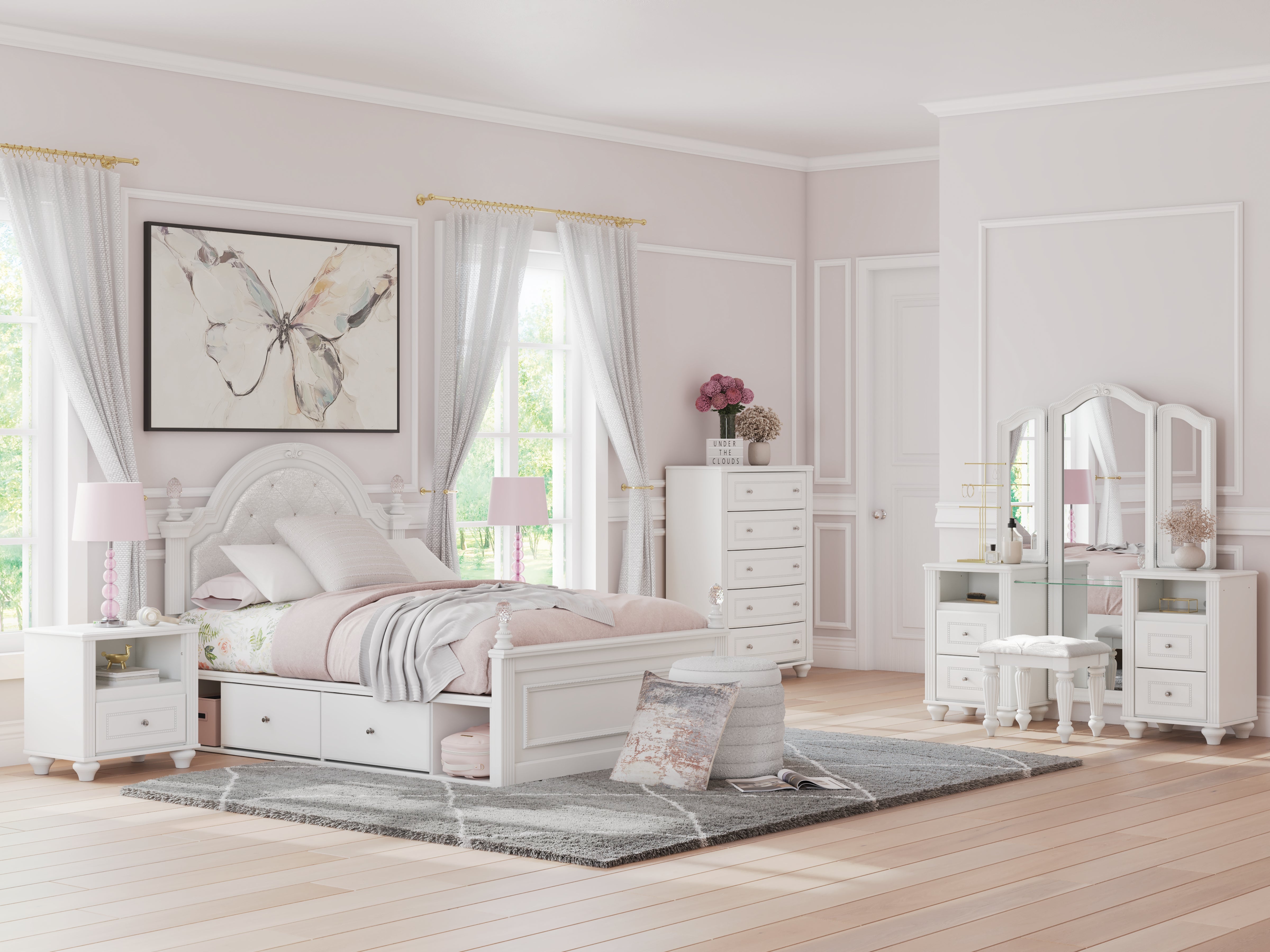 Best Deals Furniture - Ashley Furniture - Kozlani Vanity with Mirror - Vanity with Mirror - PCB1819B16