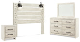 Best Deals Furniture - Ashley Furniture - Cambeck Queen Panel Headboard, Dresser, Mirror, and Nightstand - Queen Panel Headboard, Dresser, Mirror, and Nightstand / Whitewash - B192B57