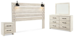 Best Deals Furniture - Ashley Furniture - Cambeck King Panel Headboard, Dresser, Mirror and Nightstand - King Panel Headboard, Dresser, Mirror and Nightstand / Whitewash - B192B69