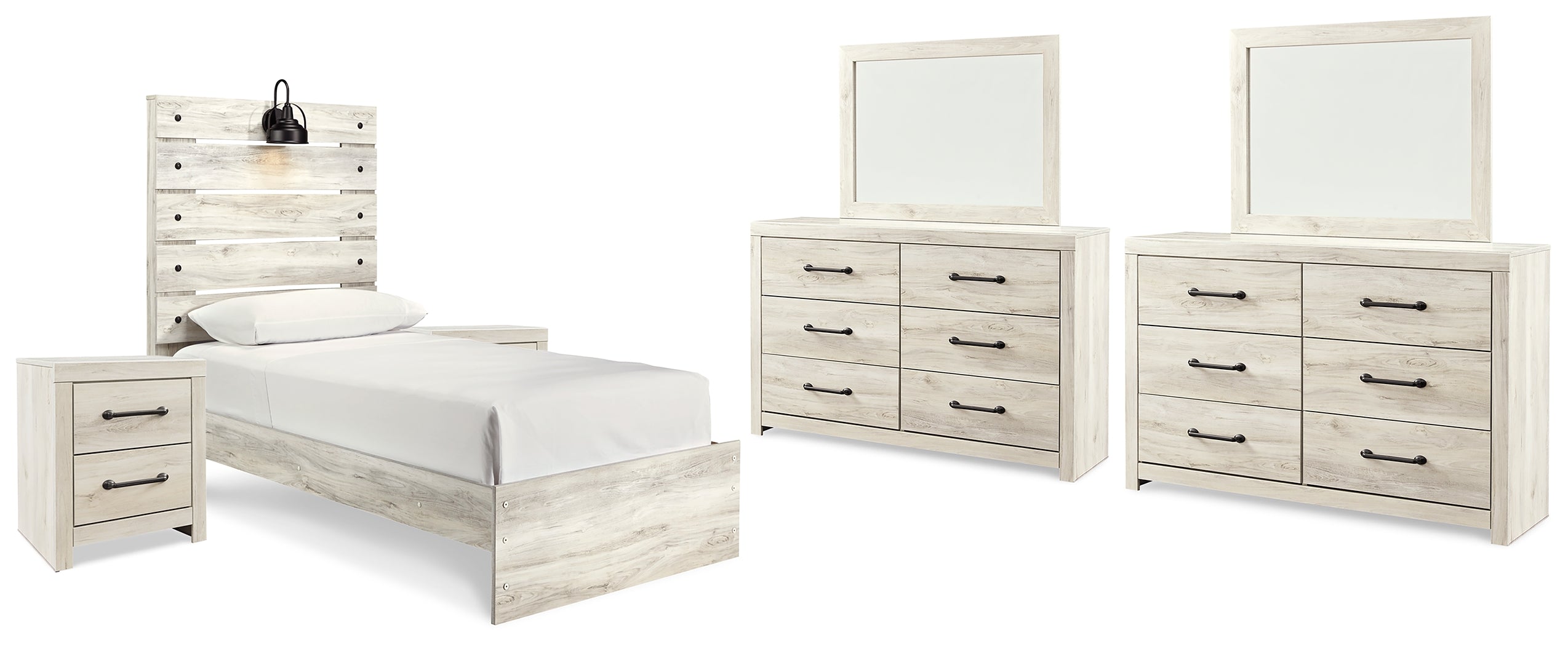 Best Deals Furniture - Ashley Furniture - Cambeck Twin Panel Bed, 2 Dressers, 2 Mirrors and 2 Nightstands - Twin Panel Bed, 2 Dressers, 2 Mirrors and 2 Nightstands - B192B88