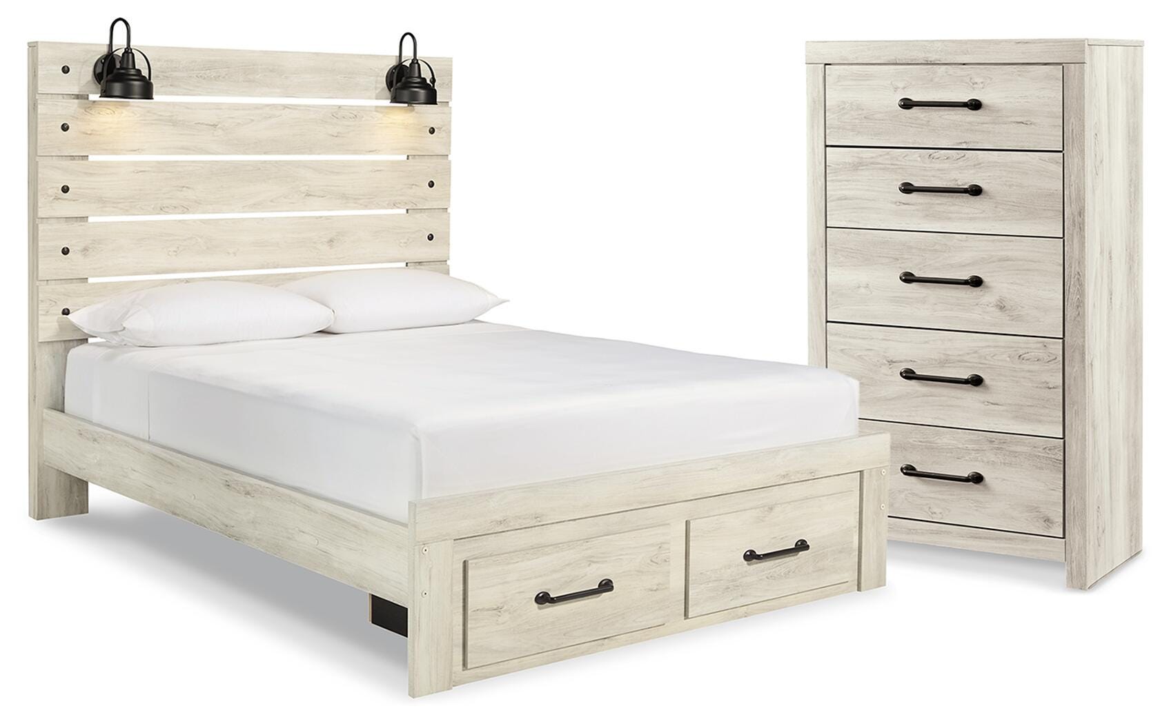 Best Deals Furniture - Ashley Furniture - Cambeck Queen Panel Storage Bed and Chest - Queen Panel Storage Bed and Chest - B192B142