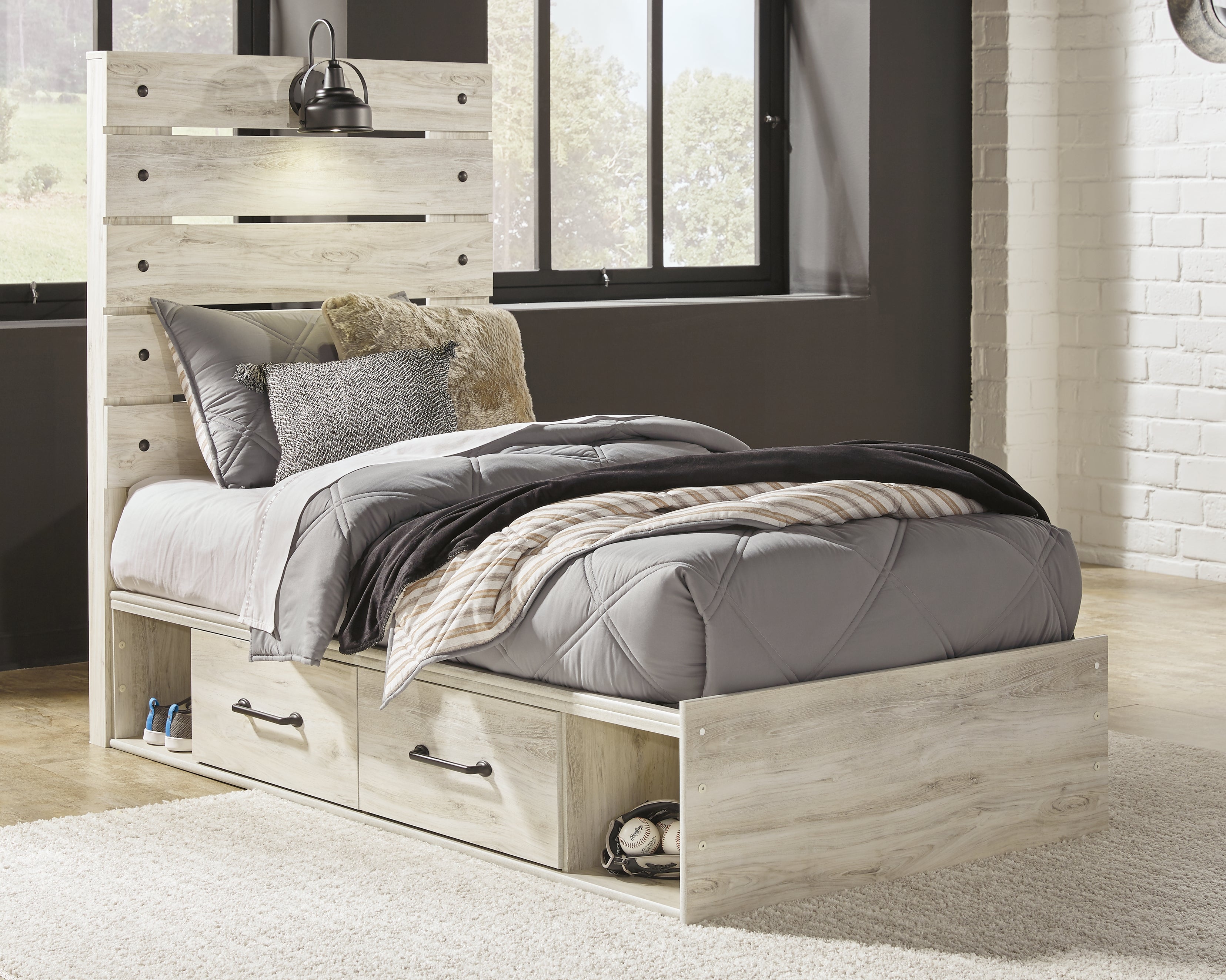 Best Deals Furniture - Ashley Furniture - Cambeck Twin Panel Bed with 2 Storage Drawers - Twin Panel Bed with 2 Storage Drawers - B192B13