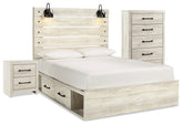 Best Deals Furniture - Ashley Furniture - Cambeck Queen Panel Bed with Storage, Chest and Nightstand - Queen Panel Bed with Storage, Chest and Nightstand - B192B67