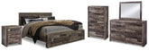 Best Deals Furniture - Ashley Furniture - Derekson King Panel Storage Bed, Dresser, Mirror, Chest and Nightstand - King Panel Storage Bed, Dresser, Mirror, Chest and Nightstand - B200B74