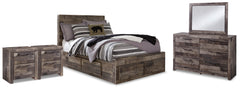 Best Deals Furniture - Ashley Furniture - Derekson Full Panel Storage Bed, Dresser, Mirror and 2 Nightstands - Full Panel Storage Bed, Dresser, Mirror and 2 Nightstands - B200B75
