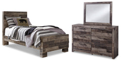 Derekson Twin Panel Bed, Dresser and Mirror