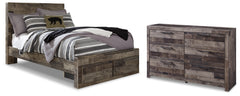 Best Deals Furniture - Ashley Furniture - Derekson Full Panel Storage Bed and Dresser - Full Panel Storage Bed and Dresser - B200B78