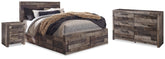 Best Deals Furniture - Ashley Furniture - Derekson Queen Panel Storage Bed, Dresser and 2 Nightstand - Queen Panel Storage Bed, Dresser and 2 Nightstand / Multi Gray - B200B58