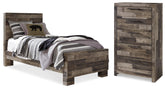 Best Deals Furniture - Ashley Furniture - Derekson Twin Panel Bed and Chest - Twin Panel Bed and Chest - B200B66