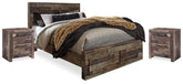 Best Deals Furniture - Ashley Furniture - Derekson Queen Panel Storage Bed and 2 Nightstands - Queen Panel Storage Bed and 2 Nightstands - B200B48