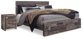 Best Deals Furniture - Ashley Furniture - Derekson King Panel Storage Bed and 2 Nightstands - King Panel Storage Bed and 2 Nightstands - B200B55