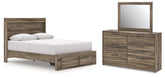 Best Deals Furniture - Ashley Furniture - Elbrim Queen Panel Storage Bed, Dresser and Mirror - Queen Panel Storage Bed, Dresser and Mirror - PCB2005B5