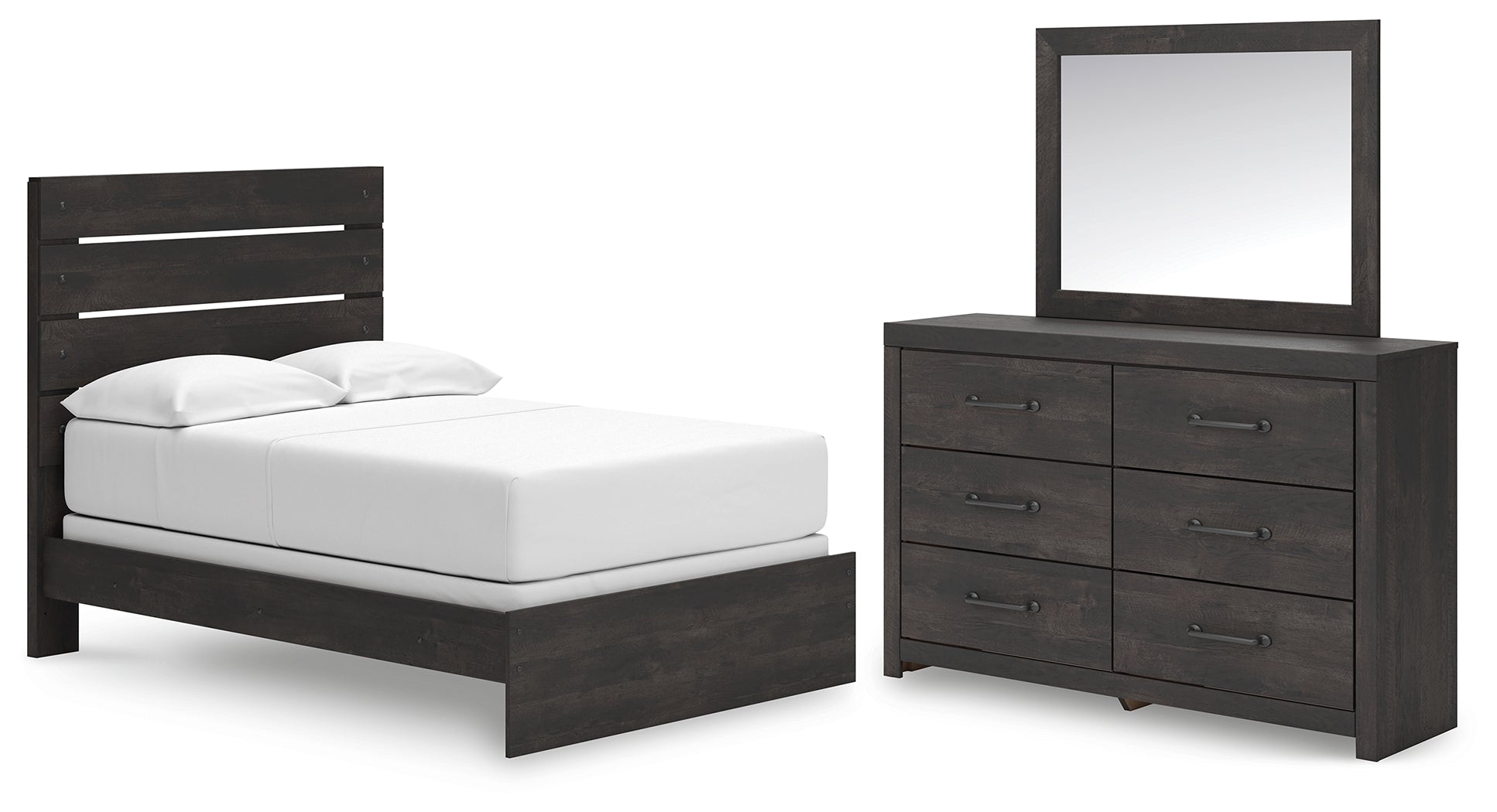 Best Deals Furniture - Ashley Furniture - Hollivern Full Panel Bed, Dresser and Mirror - Full Panel Bed, Dresser and Mirror - PCB2108B14