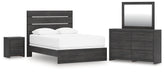 Best Deals Furniture - Ashley Furniture - Hollivern Queen Panel Bed, Dresser, Mirror and Nightstand - Queen Panel Bed, Dresser, Mirror and Nightstand - PCB2108B25