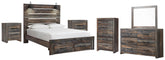 Best Deals Furniture - Ashley Furniture - Drystan Queen Panel Storage Bed, Dresser, Mirror, Chest and 2 Nightstands - Queen Panel Storage Bed, Dresser, Mirror, Chest and 2 Nightstands - B211B123