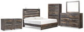 Best Deals Furniture - Ashley Furniture - Drystan King Panel Bed, Dresser, Mirror and 2 Nightstands - King Panel Bed, Dresser, Mirror and 2 Nightstands - B211B101