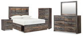 Best Deals Furniture - Ashley Furniture - Drystan Full Bookcase Bed, Dresser, Mirror, Chest and Nightstand - Full Bookcase Bed, Dresser, Mirror, Chest and Nightstand - B211B102