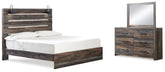 Best Deals Furniture - Ashley Furniture - Drystan King Panel Bed, Dresser and Mirror - King Panel Bed, Dresser and Mirror - B211B76