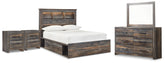 Best Deals Furniture - Ashley Furniture - Drystan Full Bookcase Storage Bed, Dresser, Mirror and 2 Nightstands - Full Bookcase Storage Bed, Dresser, Mirror and 2 Nightstands - B211B98