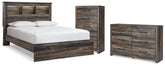 Best Deals Furniture - Ashley Furniture - Drystan Queen Bookcase Bed, Dresser and Chest - Queen Bookcase Bed, Dresser and Chest - B211B105