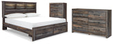 Best Deals Furniture - Ashley Furniture - Drystan King Bookcase Storage Bed, Dresser and Chest - King Bookcase Storage Bed, Dresser and Chest - B211B116