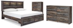 Best Deals Furniture - Ashley Furniture - Drystan King Bookcase Storage Bed, Dresser and Chest - King Bookcase Storage Bed, Dresser and Chest - B211B116