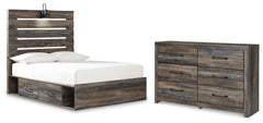 Best Deals Furniture - Ashley Furniture - Drystan Full Panel Storage Bed and Dresser - Full Panel Storage Bed and Dresser - B211B97