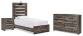 Best Deals Furniture - Ashley Furniture - Drystan Twin Panel Bed, Dresser and Nightstand - Twin Panel Bed, Dresser and Nightstand - B211B86