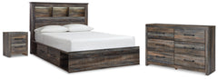 Best Deals Furniture - Ashley Furniture - Drystan Queen Bookcase Bed with Storage, Dresser and Nightstand - Queen Bookcase Bed with Storage, Dresser and Nightstand - B211B120