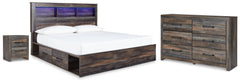 Best Deals Furniture - Ashley Furniture - Drystan King Bookcase Storage Bed, Dresser and Nightstand - King Bookcase Storage Bed, Dresser and Nightstand - B211B117