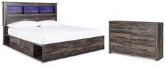 Best Deals Furniture - Ashley Furniture - Drystan King Bookcase Storage Bed and Dresser - King Bookcase Storage Bed and Dresser - B211B91