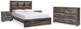 Best Deals Furniture - Ashley Furniture - Drystan Queen Bookcase Bed, Dresser and 2 Nightstands - Queen Bookcase Bed, Dresser and 2 Nightstands - B211B87
