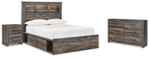 Best Deals Furniture - Ashley Furniture - Drystan Full Bookcase Storage Bed, Dresser and Nightstand - Full Bookcase Storage Bed, Dresser and Nightstand - B211B82