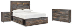 Best Deals Furniture - Ashley Furniture - Drystan Full Bookcase Storage Bed, Dresser and Nightstand - Full Bookcase Storage Bed, Dresser and Nightstand - B211B82