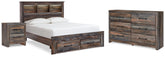 Best Deals Furniture - Ashley Furniture - Drystan Full Bookcase Bed, Dresser and Nightstand - Full Bookcase Bed, Dresser and Nightstand - B211B70