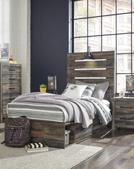 Best Deals Furniture - Ashley Furniture - Drystan Twin Panel Bed with 2 Storage Drawers - Twin Panel Bed with 2 Storage Drawers - B211B8